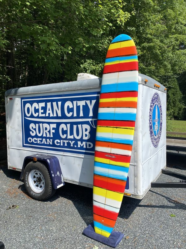 Striped Longboard Surfboard